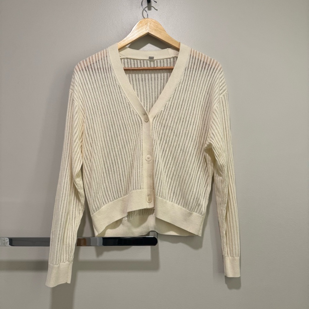 Uniqlo Cardigan - Mesh Cream/White